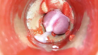 Camera in Vagina&comma; Cervix POV&comma; Tiny Cucked by Giant &OpenCurlyQuote;Couple&rsquo;&comma; Cum in Pussy and Creampie - ASMR